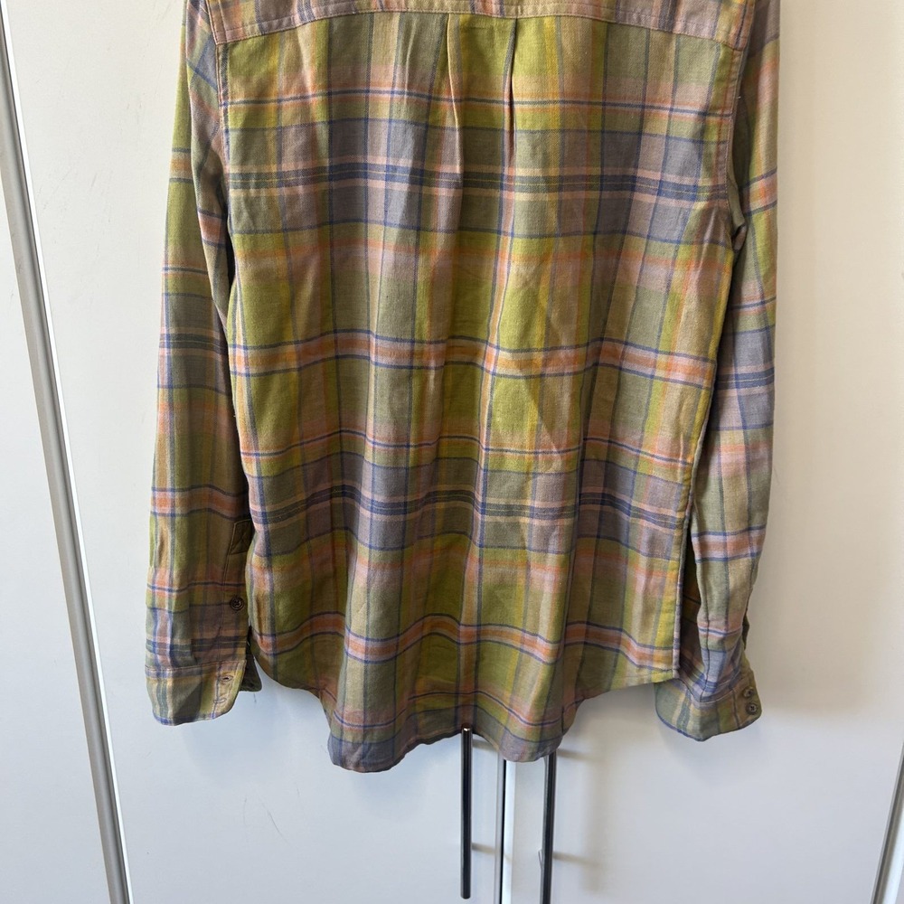 Toad&Co Mens Small Green Purple Plaid Flannel Button Down Shirt Long Sleeve - Picture 10 of 12